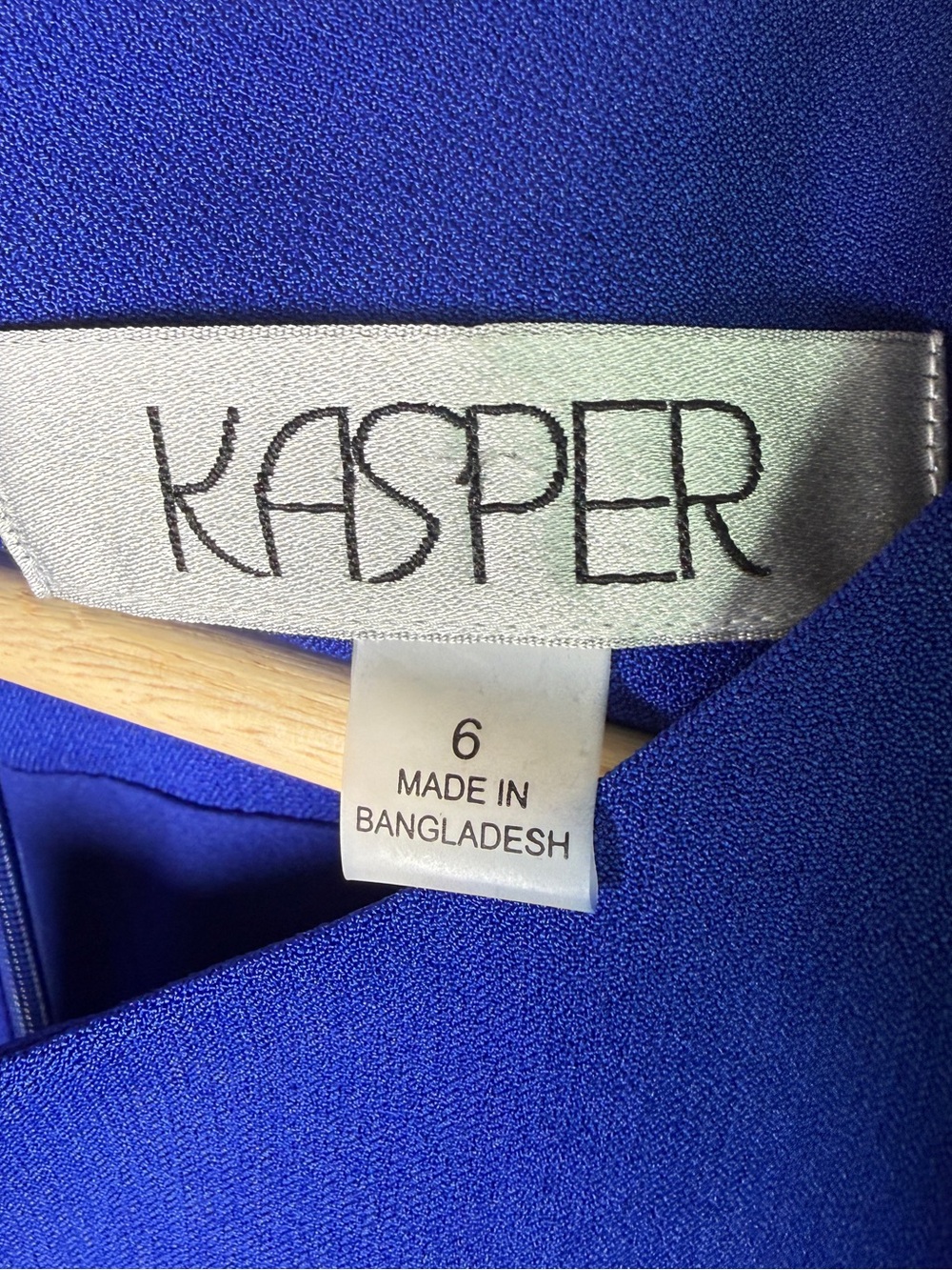 Kasper Cobalt Blue Midi Sheath Dress Notch Neck Sz 6 - Picture 7 of 10